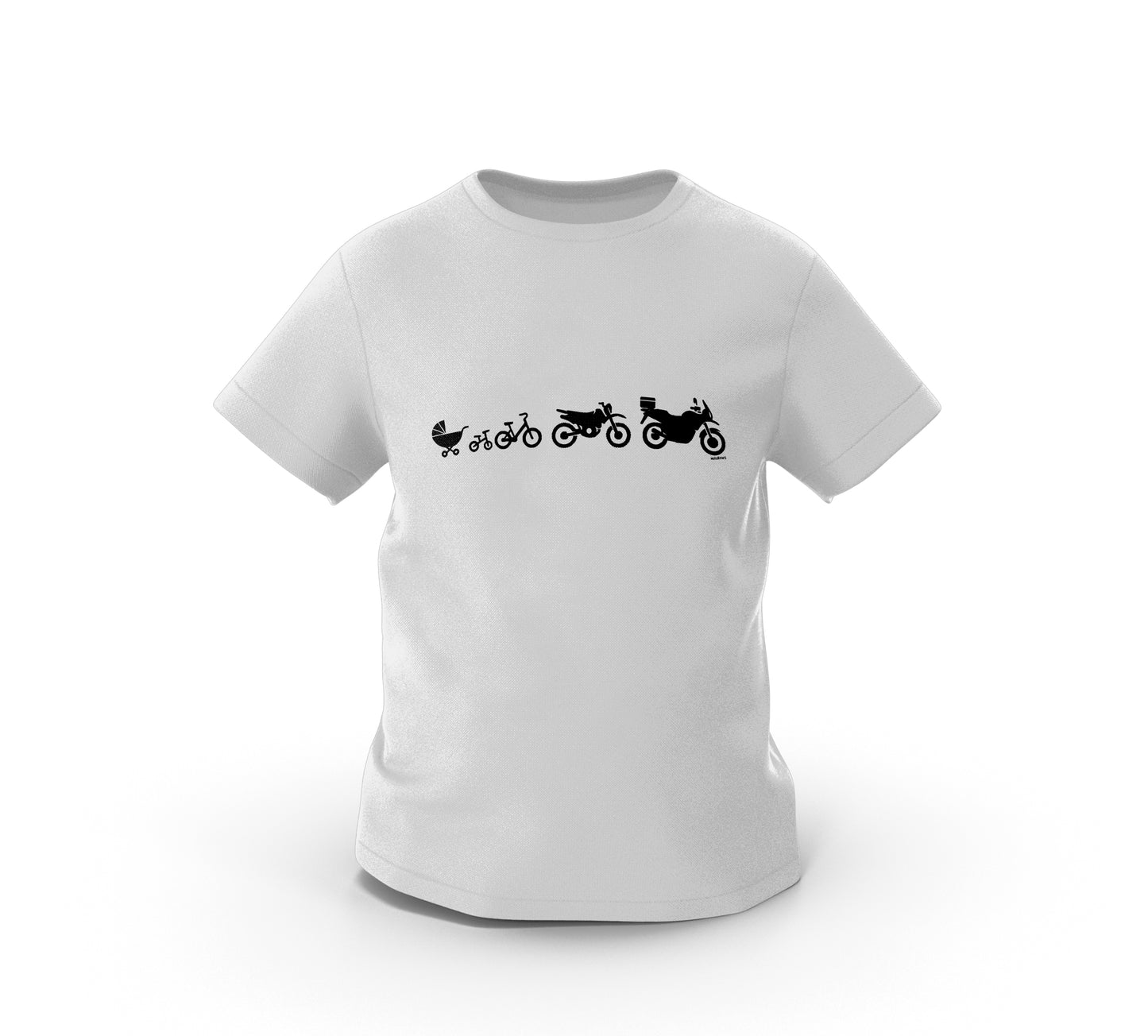 The Evolution of a Motorcycle - Motosikletin Evrimi - MotoBearZ Çocuk Tişörtü – Minik Motorculara Özel Tasarım