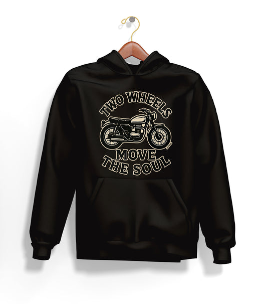 Two Wheels Move The Soul - İki Teker Ruhu Taşır Hoodie – Şardonlu Kalın Unisex Motosiklet Kapüşonlu Sweatshirt - Hoodie Collection