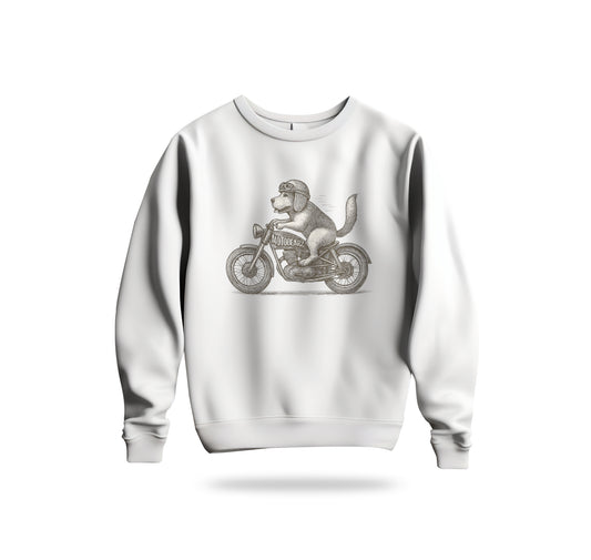 Motorcycle Dog Sweatshirt Baskılı Bisiklet Yaka – Unisex Sweat Collection