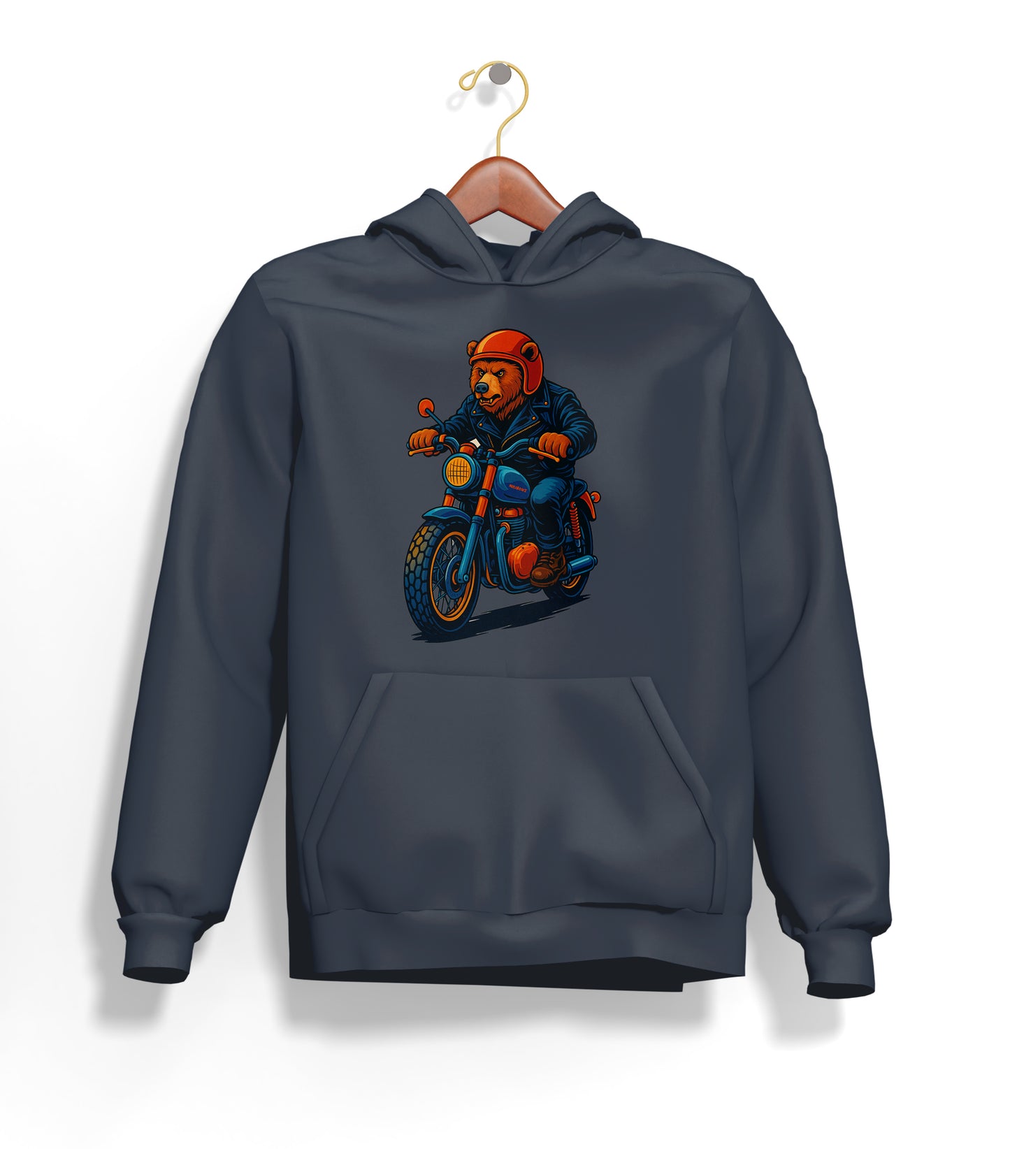 Orange BearZ Hoodie – Şardonlu Kalın Unisex Motosiklet Kapüşonlu Sweatshirt - Hoodie Collection