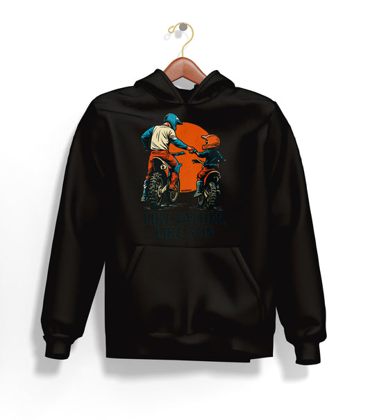 Like Father, Like Son - Baba Oğul Hoodie – Şardonlu Kalın Unisex Motosiklet Kapüşonlu Sweatshirt - Hoodie Collection
