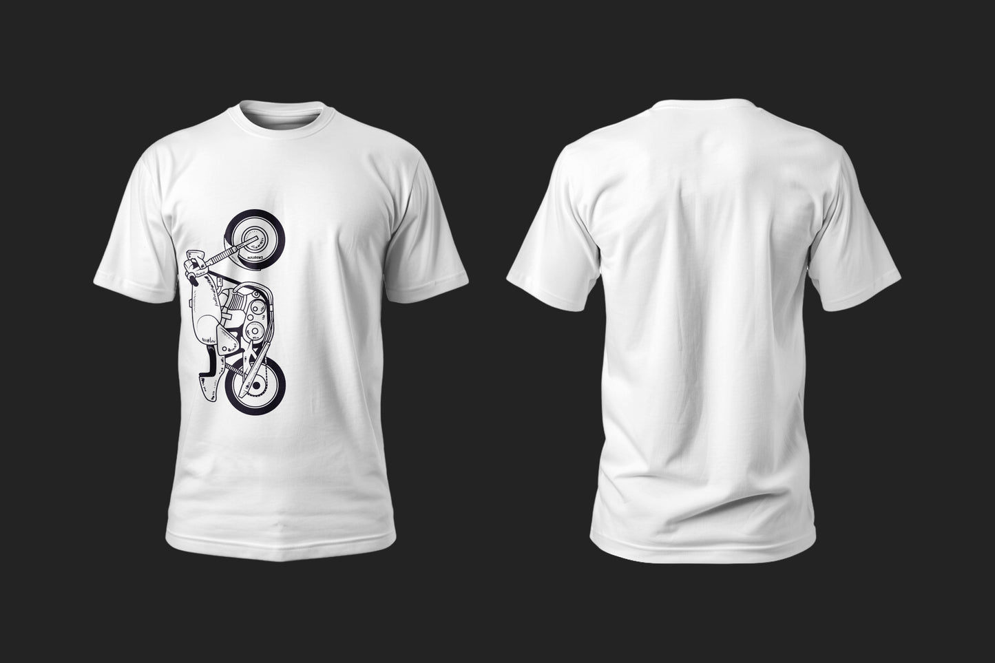 The Classic Shadow Fang - 10 Farklı Renk - Unisex Rahat Kalıp Baskılı Tişört - Moto Garage Collection