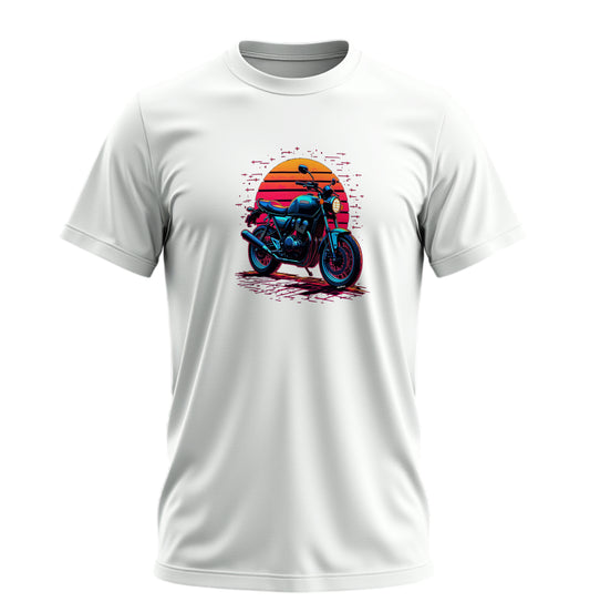 Retro Motosiklet - 10 Farklı Renk - Unisex Rahat Kalıp Baskılı Tişört - Moto Garage Collection