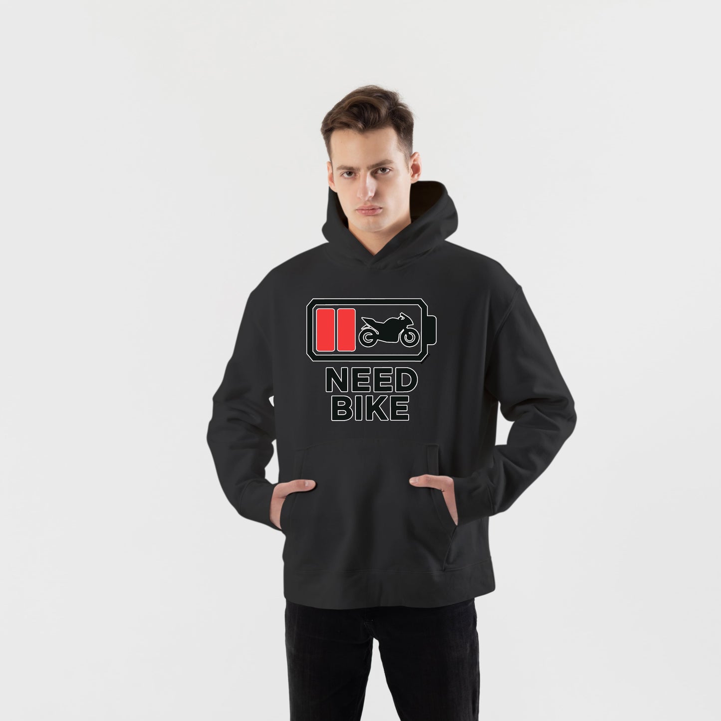 Need Bike Hoodie – Şardonlu Kalın Unisex Motosiklet Kapüşonlu Sweatshirt - Hoodie Collection