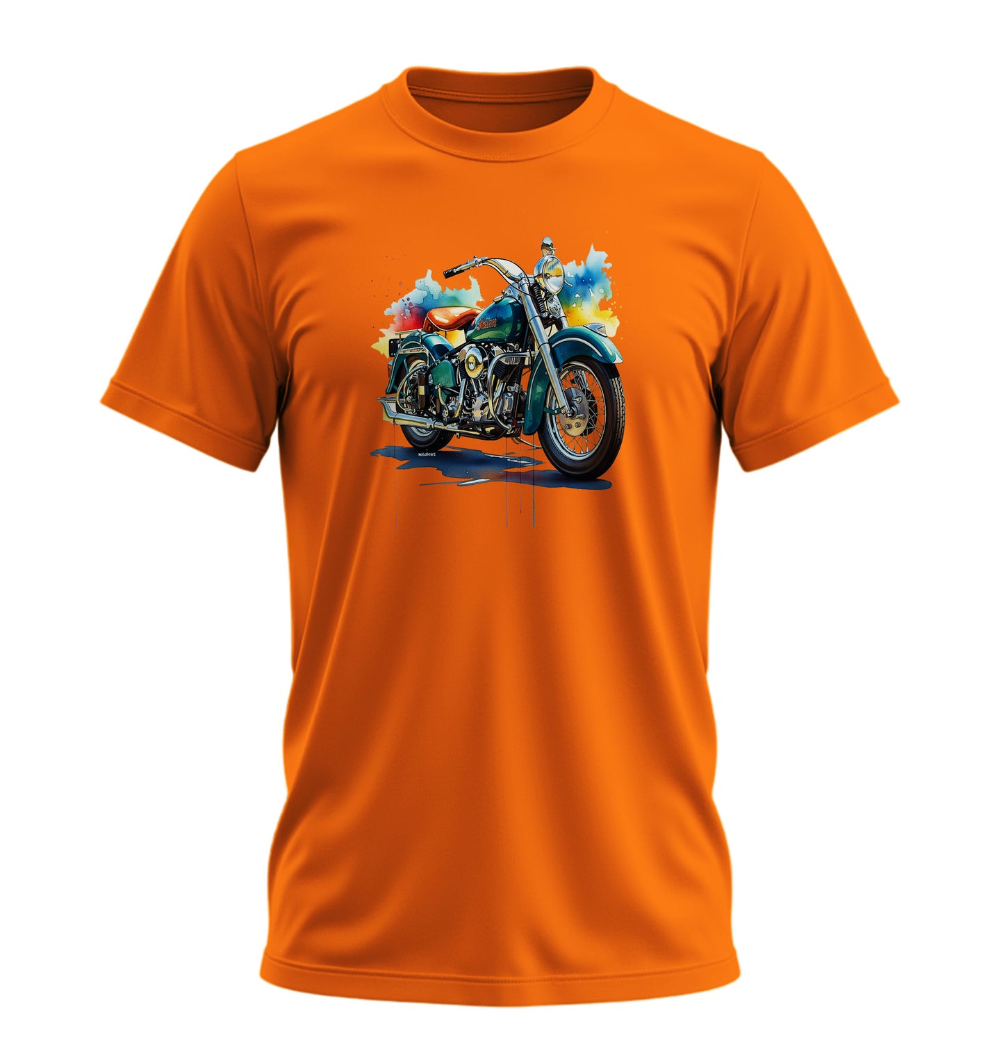Suluboya Motosiklet - 10 Farklı Renk - Unisex Rahat Kalıp Baskılı Tişört - Moto Garage Collection