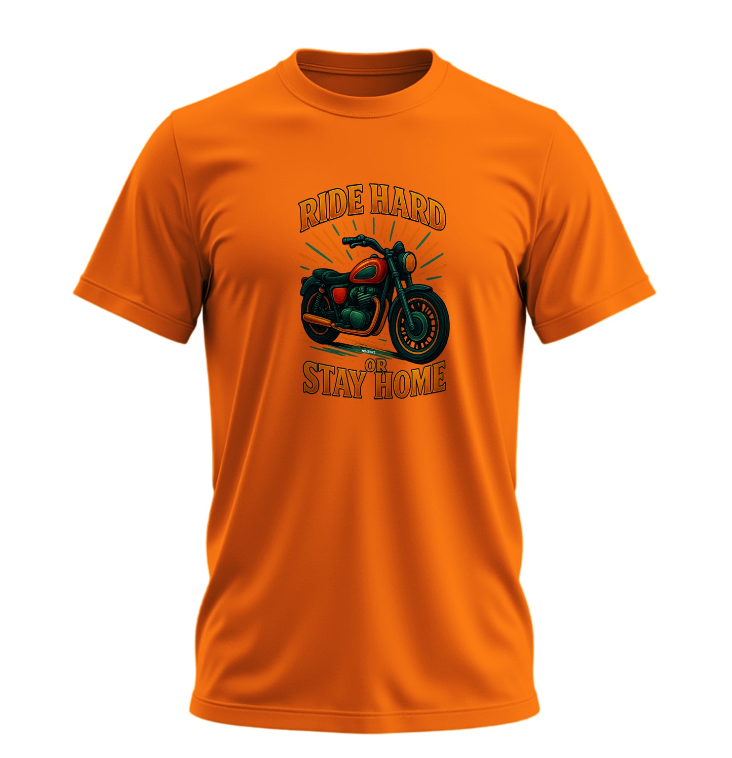 Ride Hard or Stay Home Motosiklet - 10 Farklı Renk - Unisex Rahat Kalıp Baskılı Tişört - Moto Garage Collection