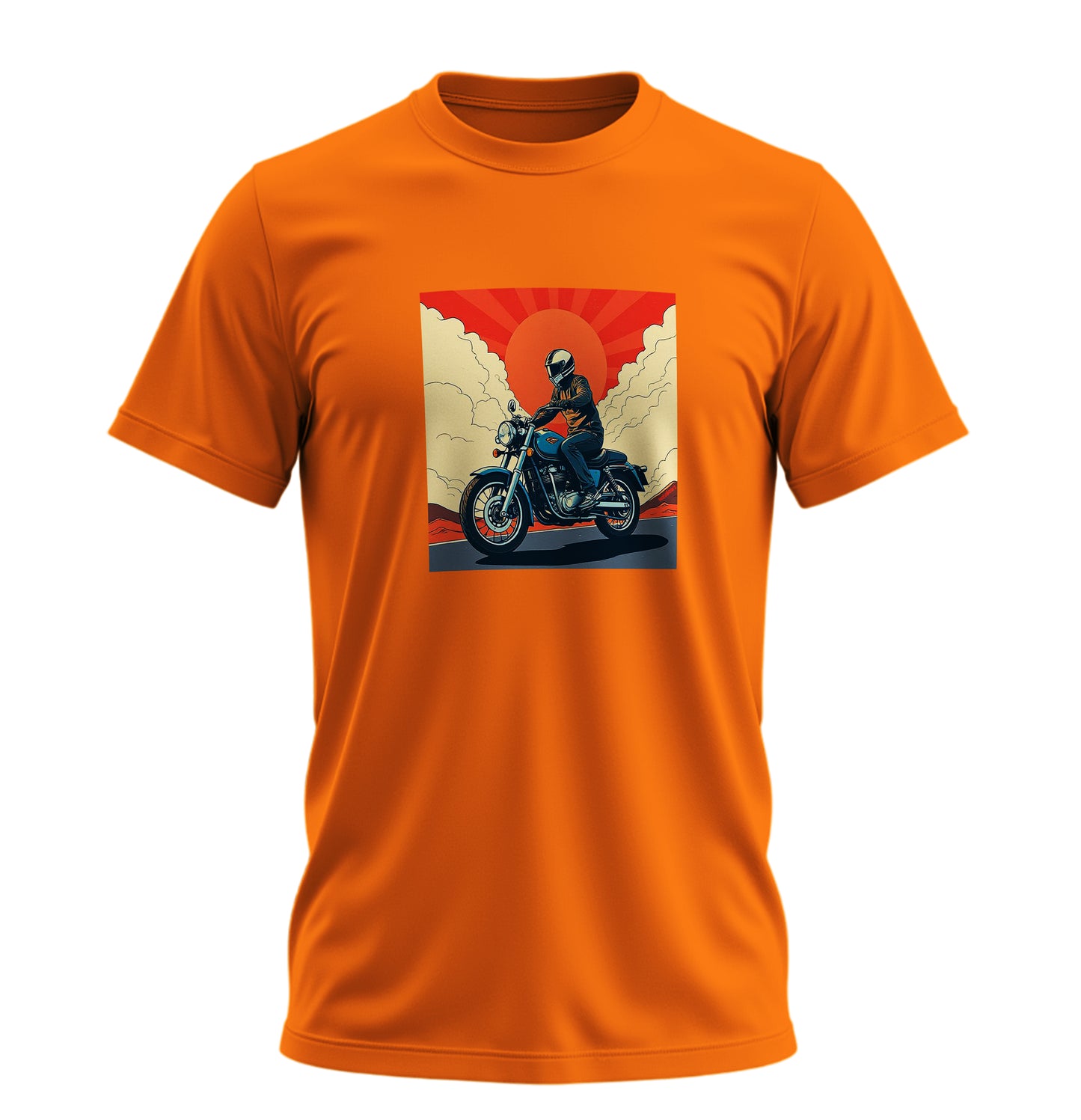 Akşam Motoru Motosiklet - 10 Farklı Renk - Unisex Rahat Kalıp Baskılı Tişört - Moto Garage Collection