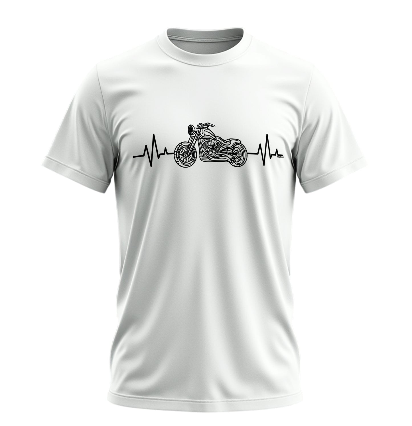 Heart Beat Kalp Atışı Biker - 10 Farklı Renk - Unisex Rahat Kalıp Baskılı Tişört - Moto Garage Collection