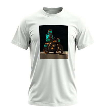 Green Neon Rider - 10 Farklı Renk - Unisex Rahat Kalıp Baskılı Tişört - Moto Garage Collection