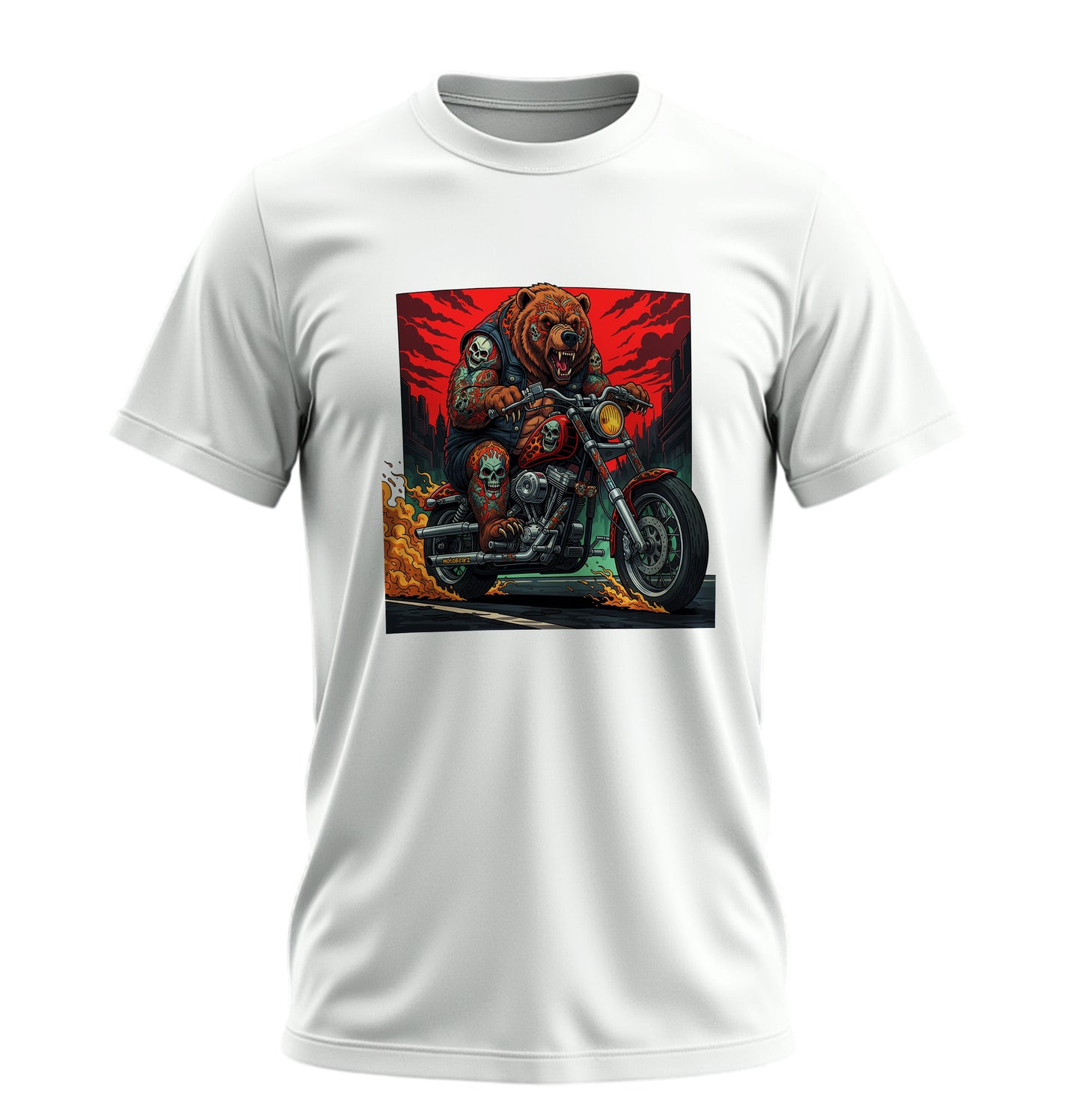 Fire on BearZ - 10 Farklı Renk - Unisex Rahat Kalıp Baskılı Tişört - BearZ Collection