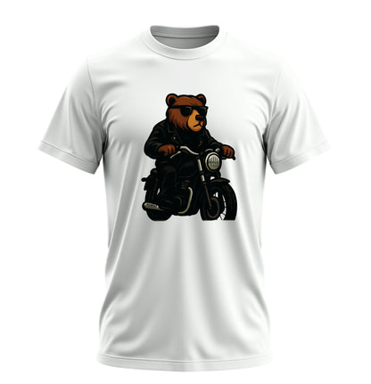 Bear N Ride - 10 Farklı Renk - Unisex Rahat Kalıp Baskılı Tişört - BearZ Collection