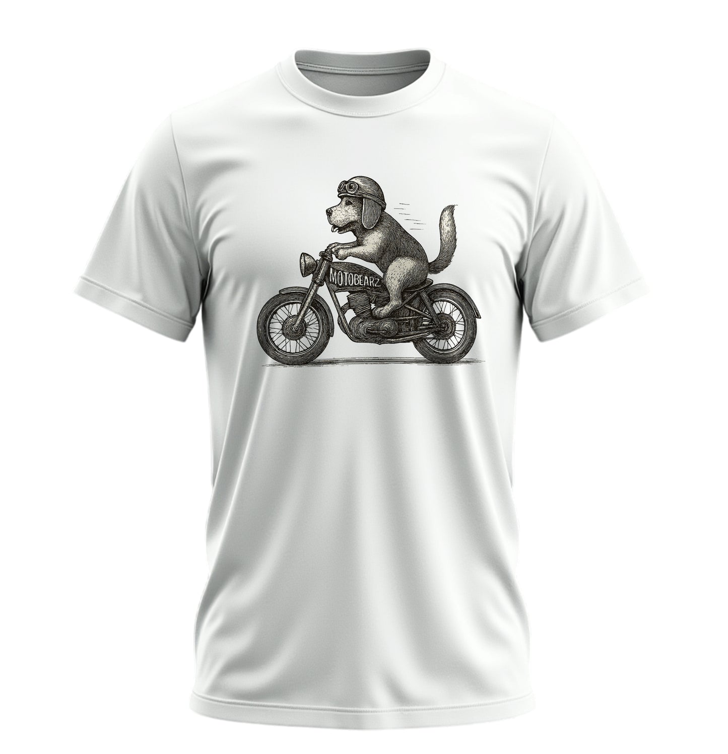 Motorcycle Dog - 10 Farklı Renk - Unisex Rahat Kalıp Baskılı Tişört - Moto Garage Collection
