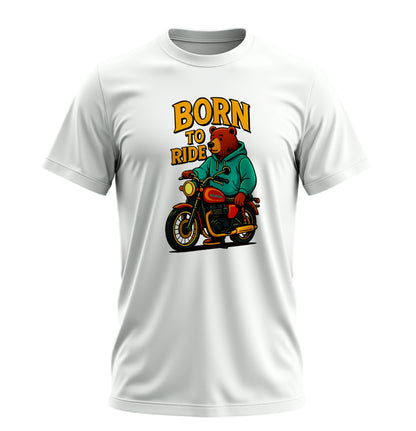 Born to Ride BearZ - 10 Farklı Renk - Unisex Rahat Kalıp Baskılı Tişört - BearZ Collection