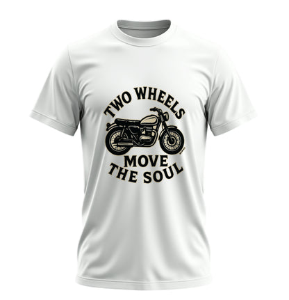 Two Wheels Move The Soul - İki Teker Ruhu Taşır - 10 Farklı Renk - Unisex Rahat Kalıp Baskılı Tişört - Moto Garage Collection