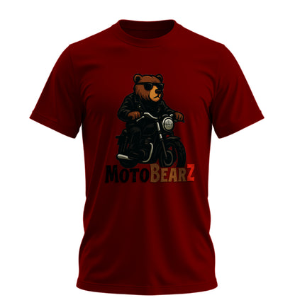 Bear Rides Bike - 10 Farklı Renk - Unisex Rahat Kalıp Baskılı Tişört - BearZ Collection