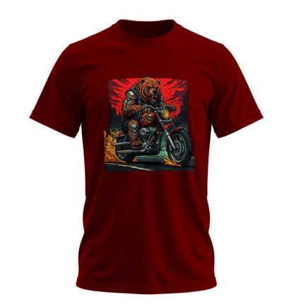 Fire on BearZ - 10 Farklı Renk - Unisex Rahat Kalıp Baskılı Tişört - BearZ Collection