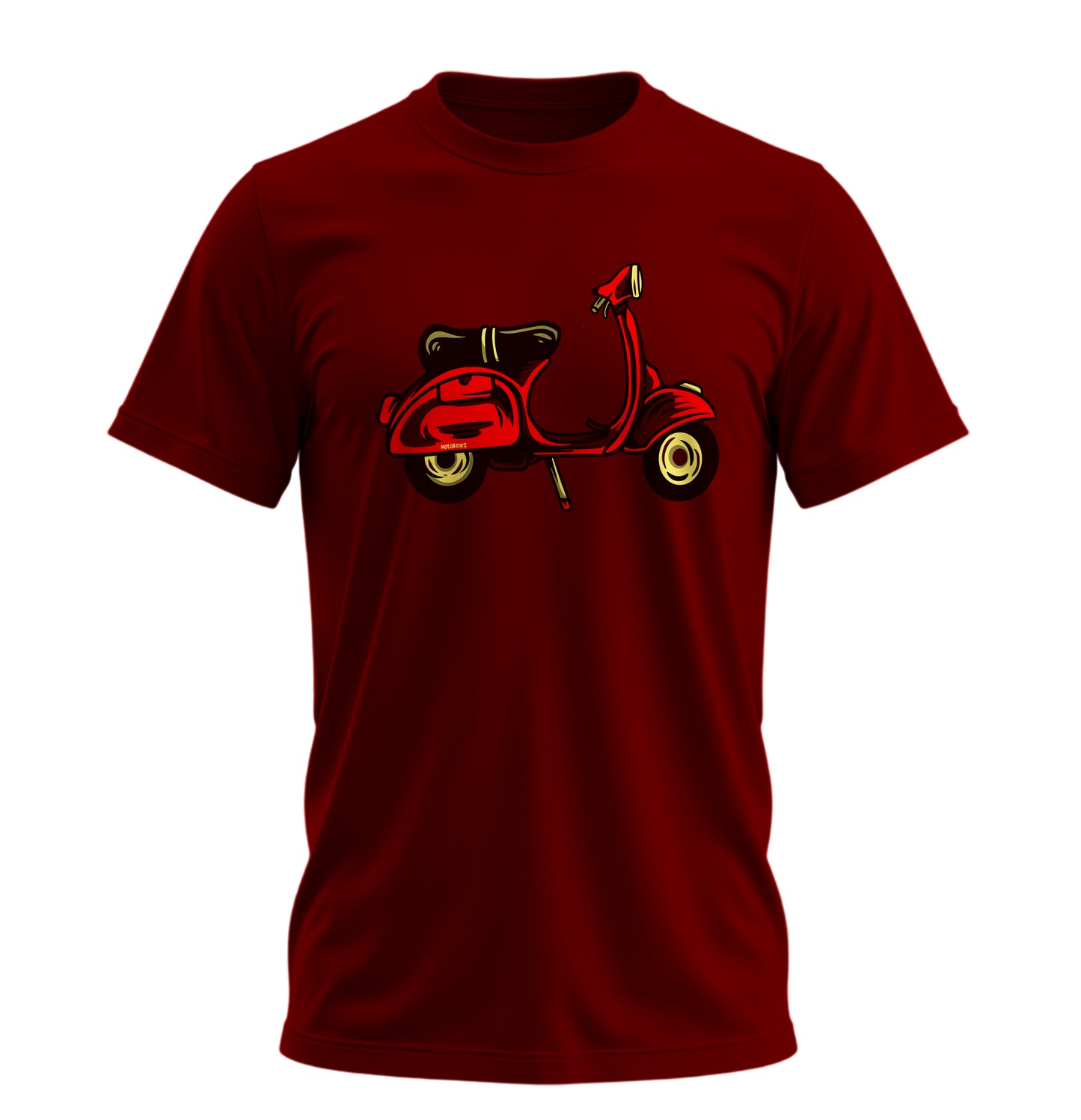 Red Scooter Nostalgia - 10 Farklı Renk - Unisex Rahat Kalıp Baskılı Tişört - Moto Garage Collection