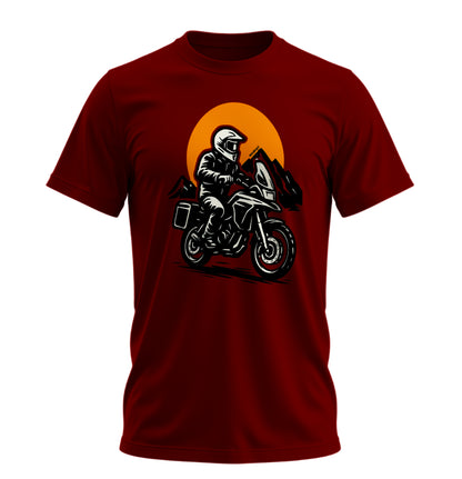 Adventure Motorcycle - 10 Farklı Renk - Unisex Rahat Kalıp Baskılı Tişört - Moto Garage Collection