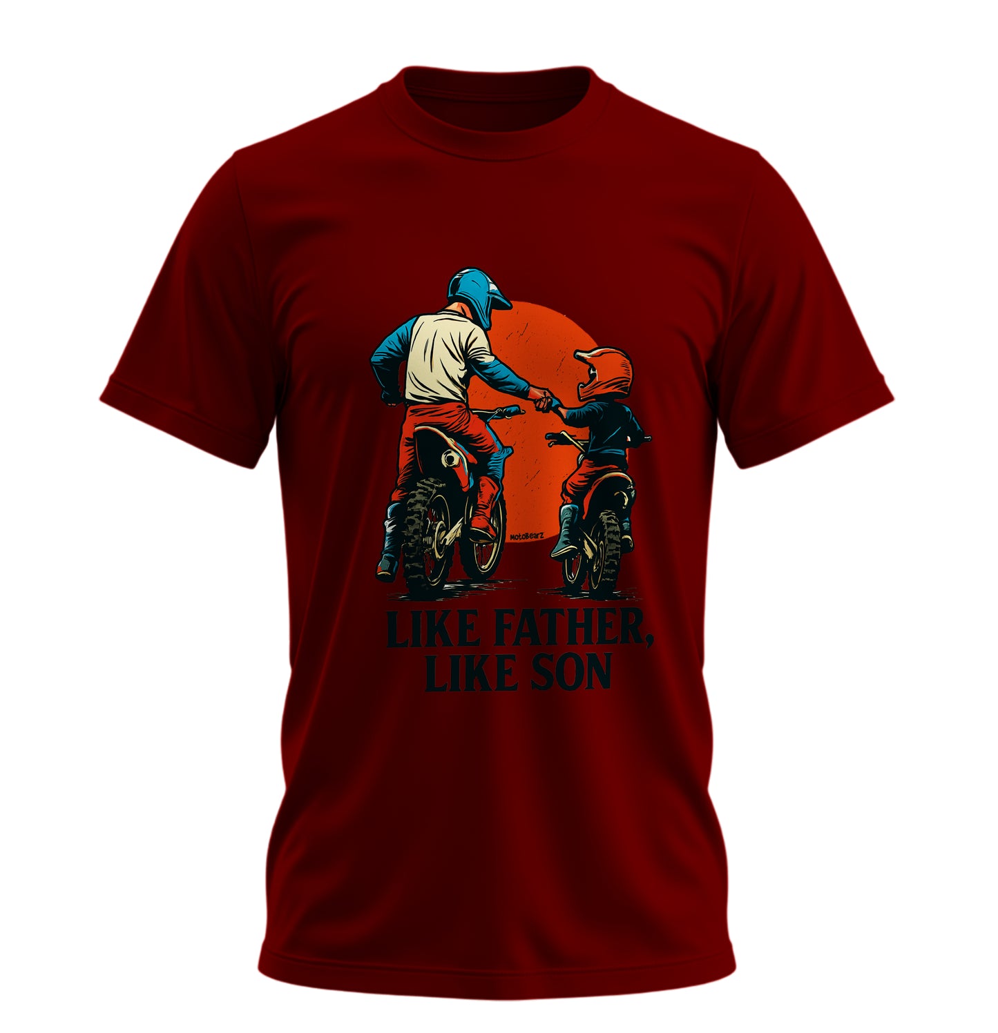 Like Father, Like Son - Baba Oğul - Unisex Rahat Kalıp Baskılı Tişört - Moto Garage Collection