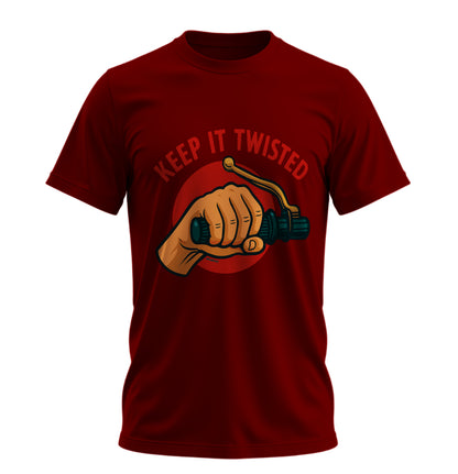 Keep It Twisted - Unisex Rahat Kalıp Baskılı Tişört - Moto Garage Collection