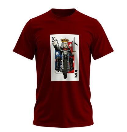 King of Spades - Maça Papazı - Unisex Rahat Kalıp Baskılı Tişört - Moto Garage Collection