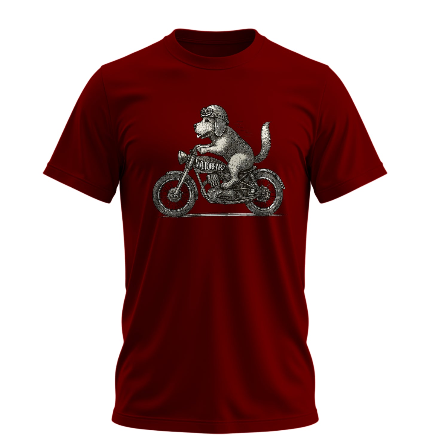Motorcycle Dog - 10 Farklı Renk - Unisex Rahat Kalıp Baskılı Tişört - Moto Garage Collection
