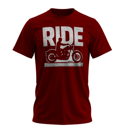 Ride - 10 Farklı Renk - Unisex Rahat Kalıp Baskılı Tişört - Moto Garage Collection