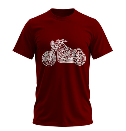 Chopper Line - 10 Farklı Renk - Unisex Rahat Kalıp Baskılı Tişört - Moto Garage Collection