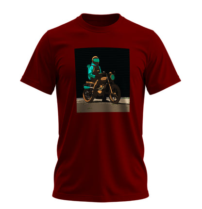 Green Neon Rider - 10 Farklı Renk - Unisex Rahat Kalıp Baskılı Tişört - Moto Garage Collection