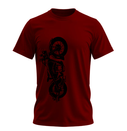 The Classic Midnight Bison - 10 Farklı Renk - Unisex Rahat Kalıp Baskılı Tişört - Moto Garage Collection