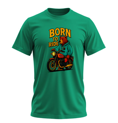 Born to Ride BearZ - 10 Farklı Renk - Unisex Rahat Kalıp Baskılı Tişört - BearZ Collection