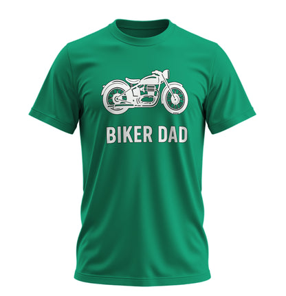 Biker Dad - Motorcu Baba - 10 Farklı Renk - Unisex Rahat Kalıp Baskılı Tişört - Moto Garage Collection