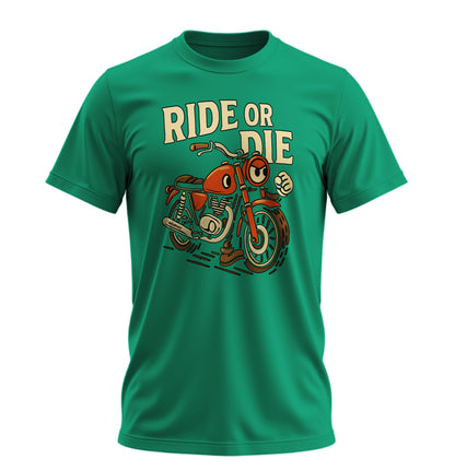 Ride or Die - 10 Farklı Renk - Unisex Rahat Kalıp Baskılı Tişört - Moto Garage Collection