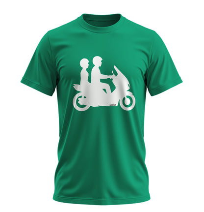 Double Riders- 10 Farklı Renk - Unisex Rahat Kalıp Baskılı Tişört - Moto Garage Collection