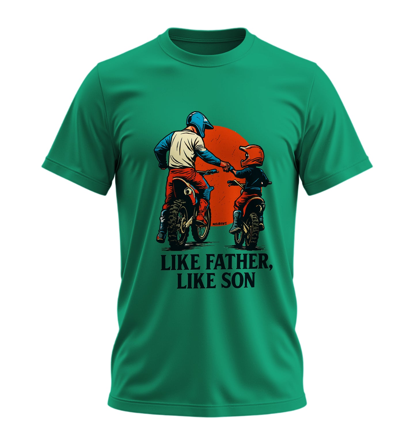 Like Father, Like Son - Baba Oğul - Unisex Rahat Kalıp Baskılı Tişört - Moto Garage Collection