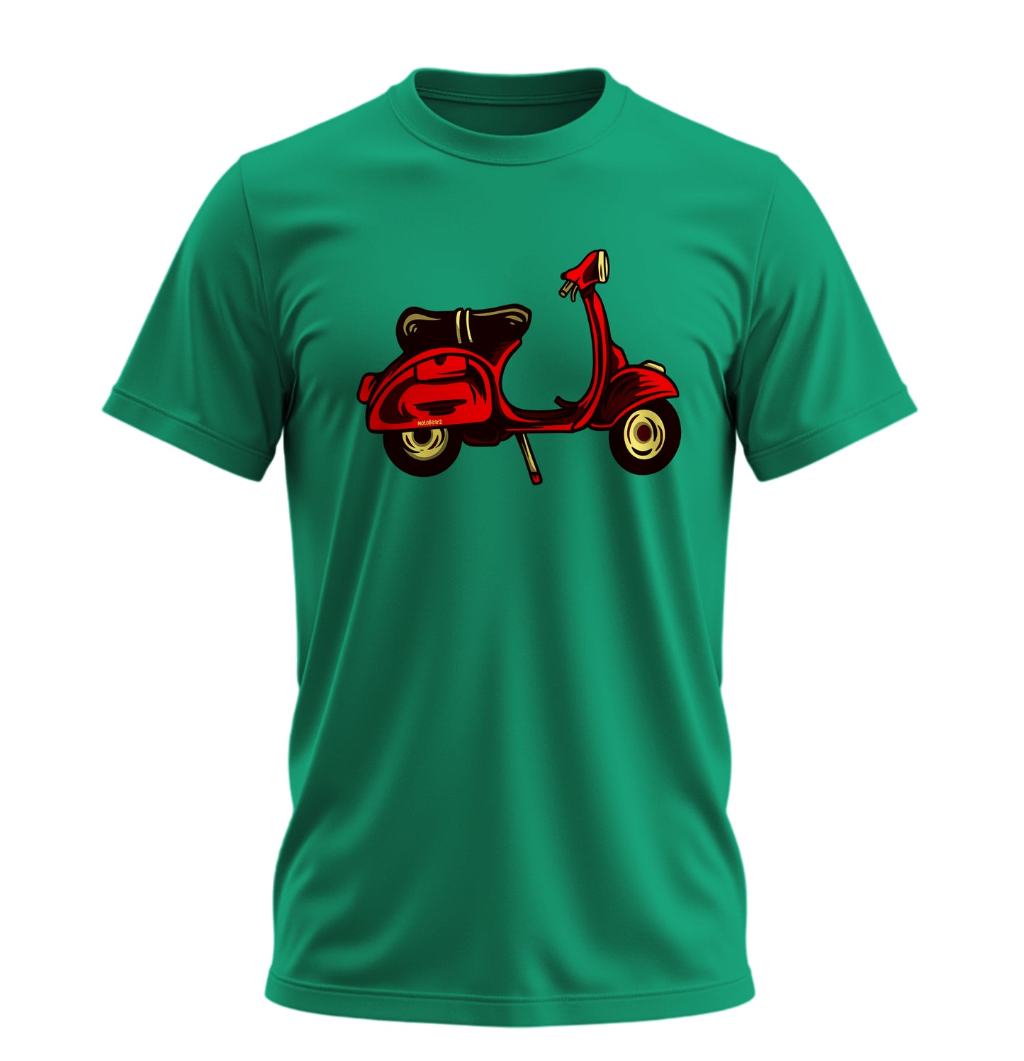 Red Scooter Nostalgia - 10 Farklı Renk - Unisex Rahat Kalıp Baskılı Tişört - Moto Garage Collection