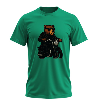 Bear N Ride - 10 Farklı Renk - Unisex Rahat Kalıp Baskılı Tişört - BearZ Collection