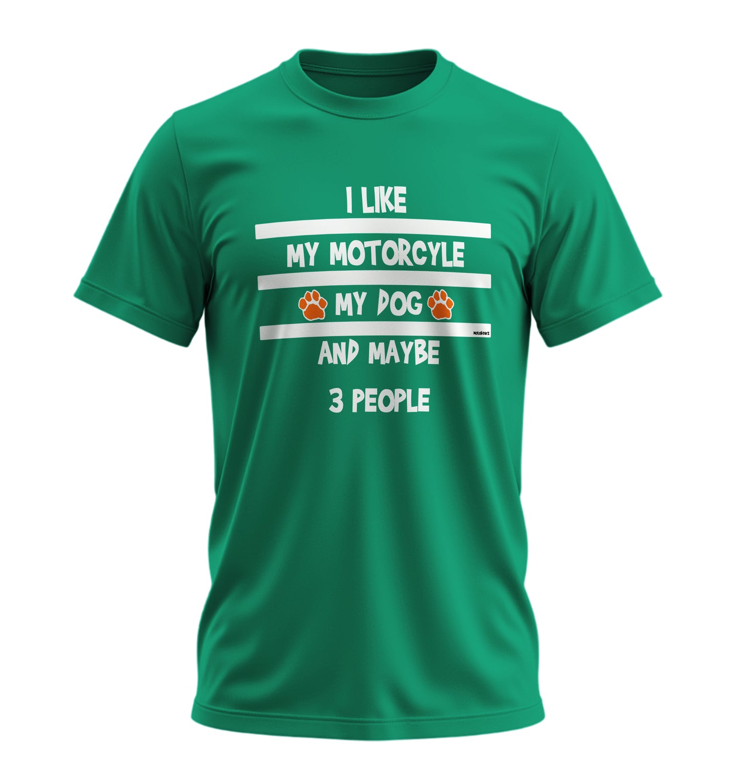 Motosiklet,Köpeğim ve 3 Kişi - 10 Farklı Renk - Unisex Rahat Kalıp Baskılı Tişört - Moto Garage Collection