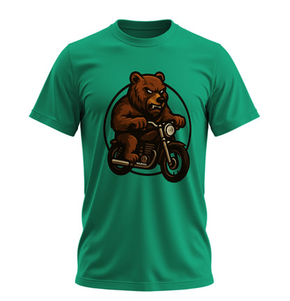 Wild Bear Ride - 10 Farklı Renk - Unisex Rahat Kalıp Baskılı Tişört - BearZ Collection