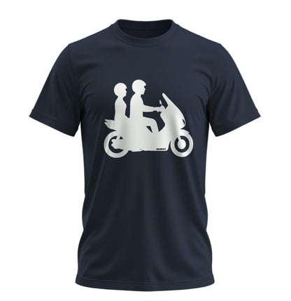 Double Riders- 10 Farklı Renk - Unisex Rahat Kalıp Baskılı Tişört - Moto Garage Collection