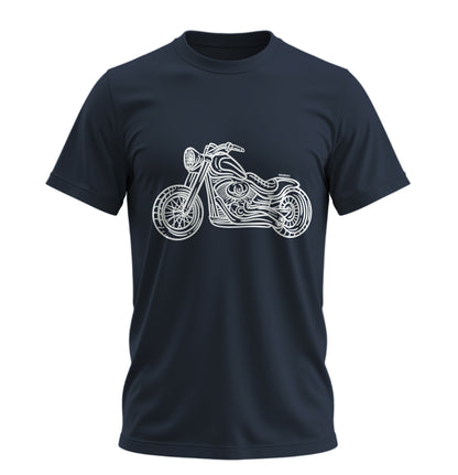 Chopper Line - 10 Farklı Renk - Unisex Rahat Kalıp Baskılı Tişört - Moto Garage Collection