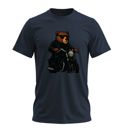 Bear N Ride - 10 Farklı Renk - Unisex Rahat Kalıp Baskılı Tişört - BearZ Collection