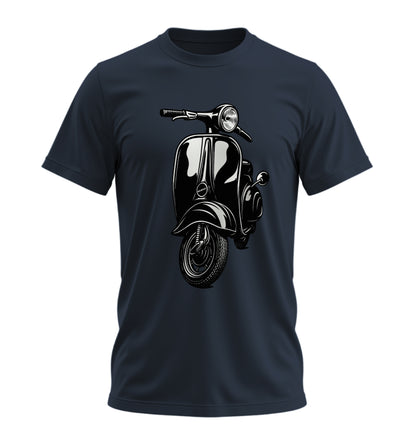 The Nostalgic Scooter - 10 Farklı Renk - Unisex Rahat Kalıp Baskılı Tişört - Moto Garage Collection