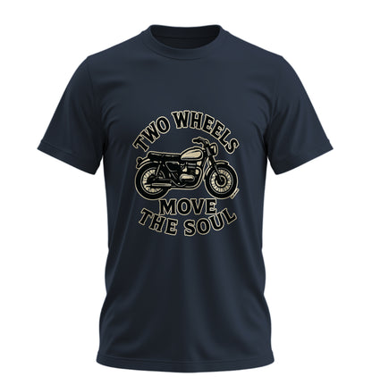 Two Wheels Move The Soul - İki Teker Ruhu Taşır - 10 Farklı Renk - Unisex Rahat Kalıp Baskılı Tişört - Moto Garage Collection