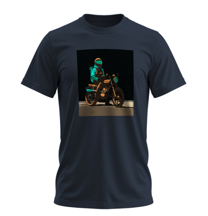 Green Neon Rider - 10 Farklı Renk - Unisex Rahat Kalıp Baskılı Tişört - Moto Garage Collection