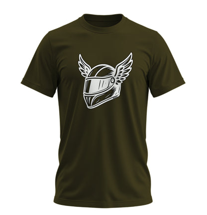 Wings Helmet - 10 Farklı Renk - Unisex Rahat Kalıp Baskılı Tişört - Moto Garage Collection