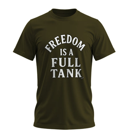 Freedom is Full Tank - 10 Farklı Renk - Unisex Rahat Kalıp Baskılı Tişört - Moto Garage Collection