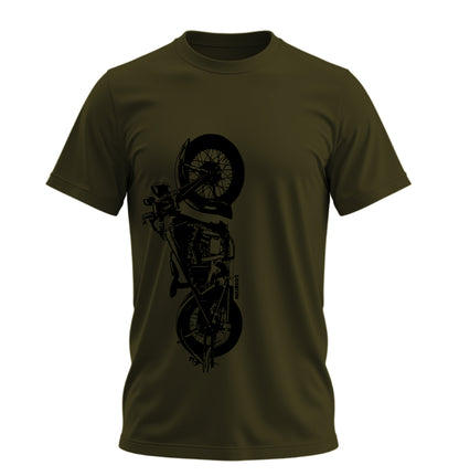 The Classic Midnight Bison - 10 Farklı Renk - Unisex Rahat Kalıp Baskılı Tişört - Moto Garage Collection