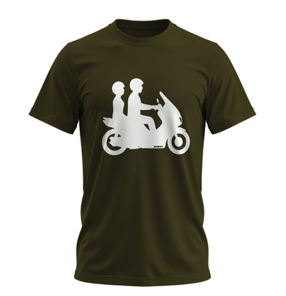 Double Riders- 10 Farklı Renk - Unisex Rahat Kalıp Baskılı Tişört - Moto Garage Collection