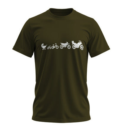 The Evolution of a Motorcycle - Motosikletin Evrimi - Unisex Rahat Kalıp Baskılı Tişört - Moto Garage Collection